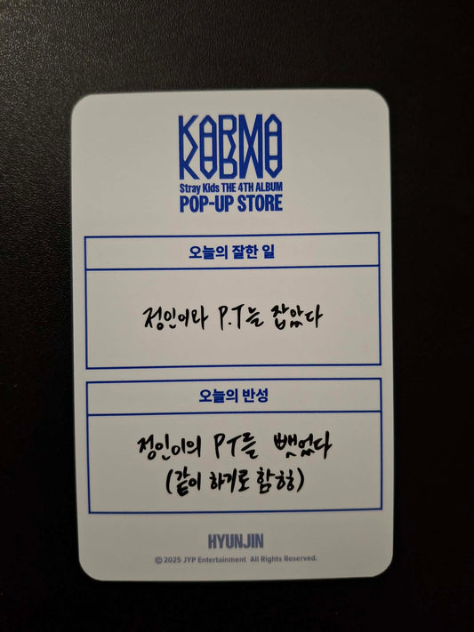 Stray Kids Karma Pop Up Benefit Photocard Hyunjin/Han/Felix