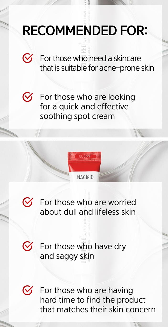 Nacific Red Salicylic Acid Spot Cream 20ML