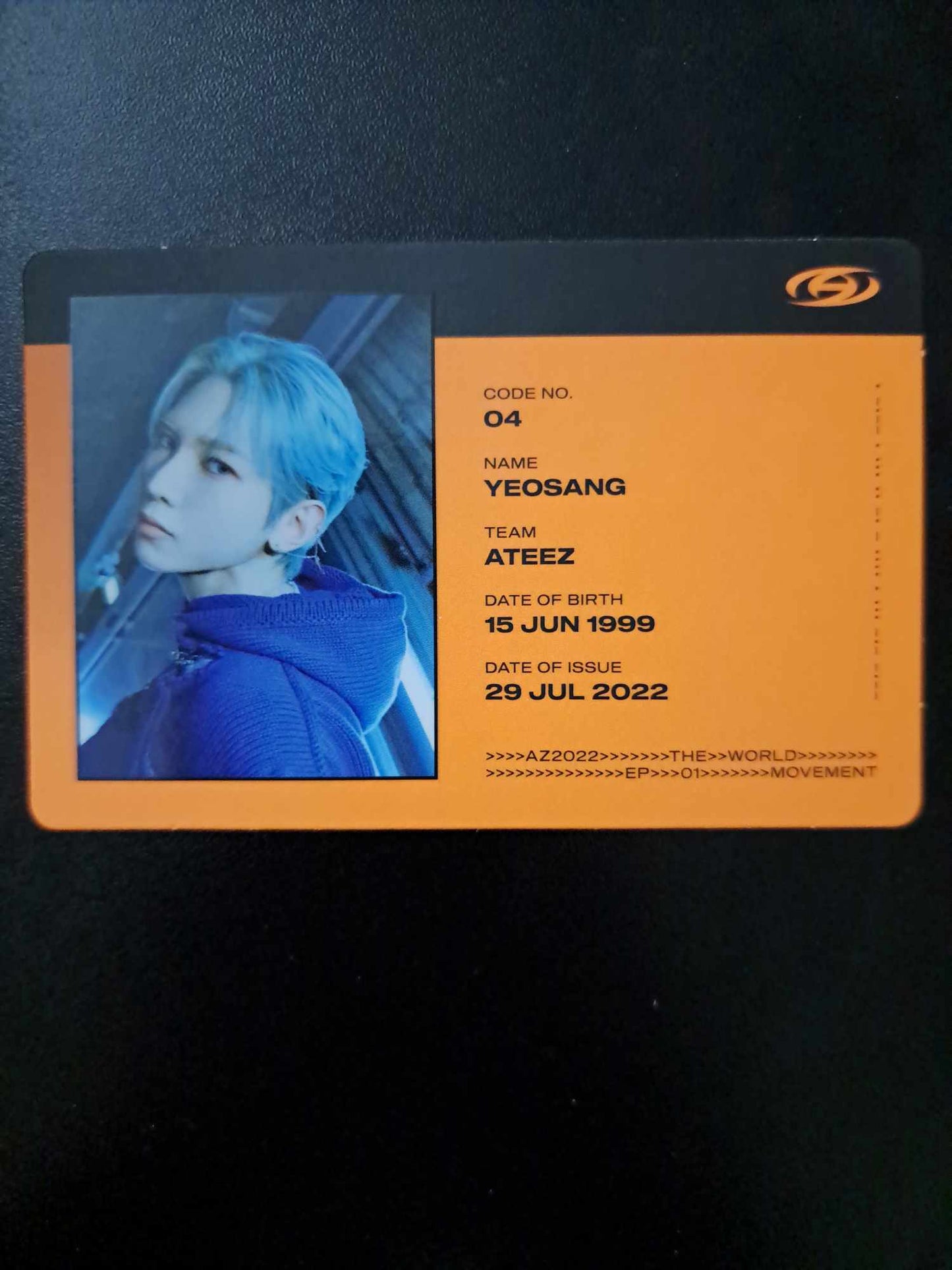 ATEEZ The World Ep1 Movement ID Photocard Yeosang