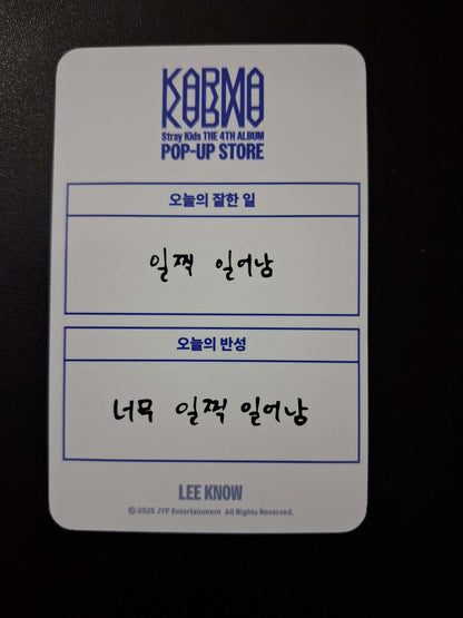 Stray Kids Lee Know Karma Pop Up Benefit Photocard