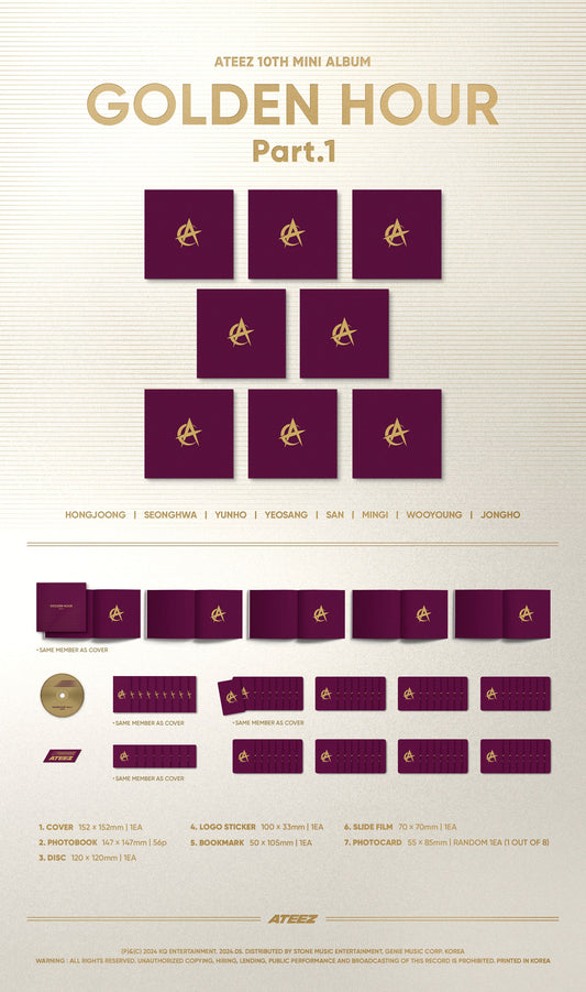 [Pre-Order] ATEEZ Golden Hour Part 1 Digipack Edition w/Soundwave POB