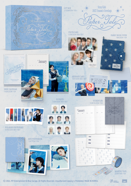 [PRE-ORDER] Stray Kids 2027 Korean Season's Greetings "Paper Tales" w/Ktown4u POB Set