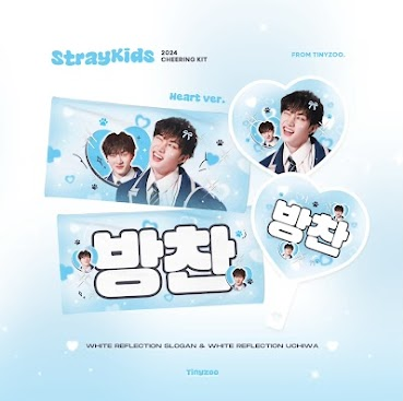 Stray Kids Chan Blue Wink Heart Fan