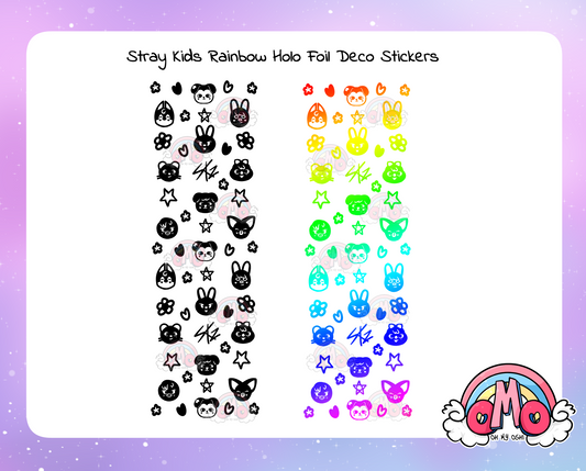[PRE-ORDER] Oh! My Oshi Stray Kids Rainbow Foil Deco Stickers