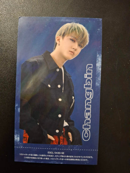 Stray Kids TOP Changbin Hitouch Ticket Photocard Unused