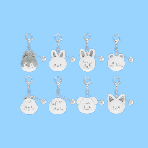 [Pre-Order] Stray Kids DominATE: CelebrATE Online Pop Up MD SKZOO Face Keyring Silver Version