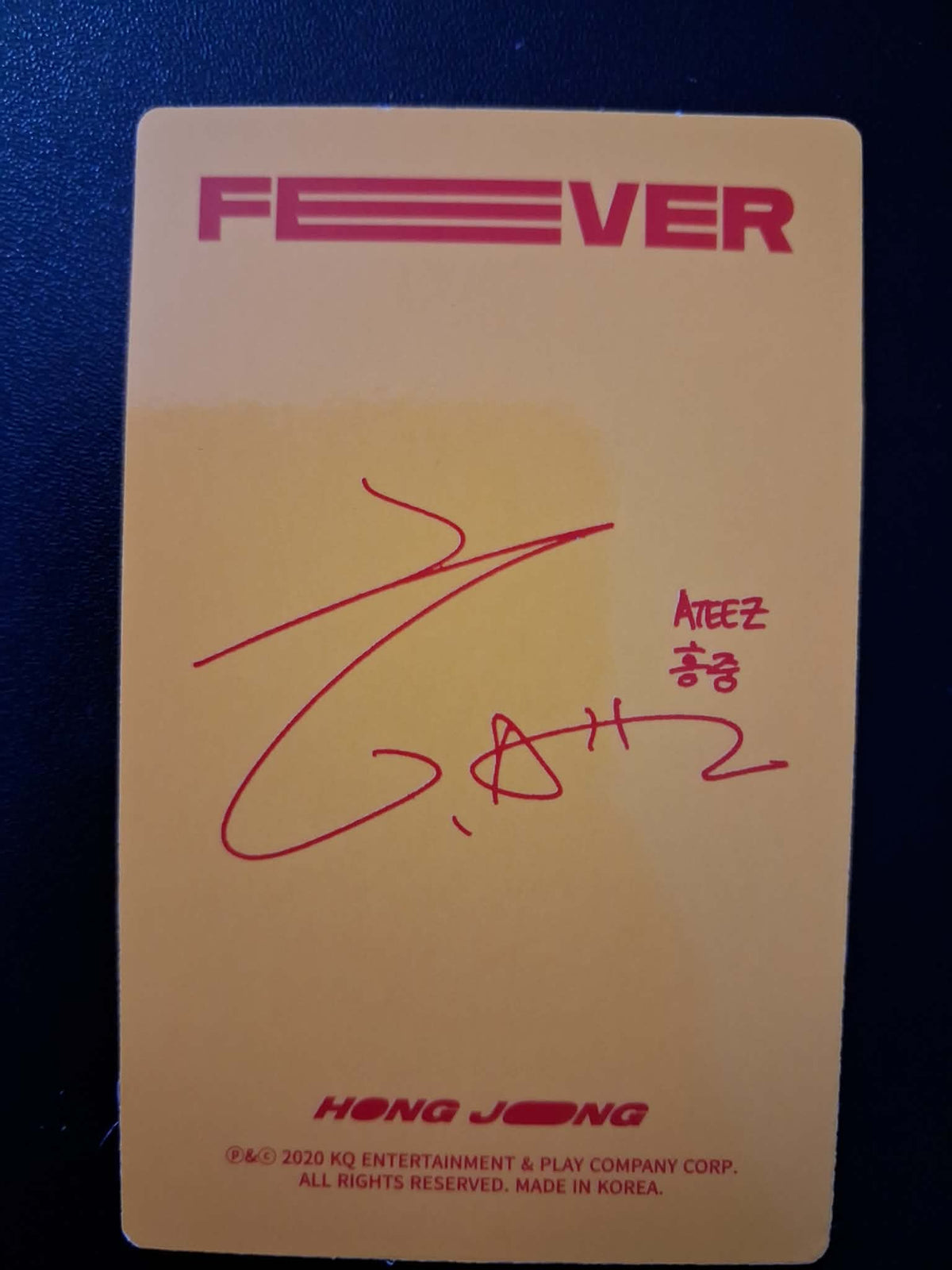 ATEEZ Fever Part 1 Hongjoong Nametag Photocard